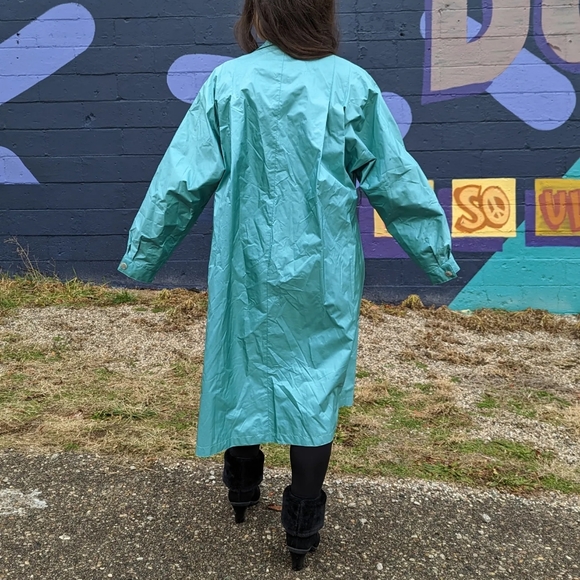 Potomac Collection Aqua Blue Trench Coat - Picture 9 of 9